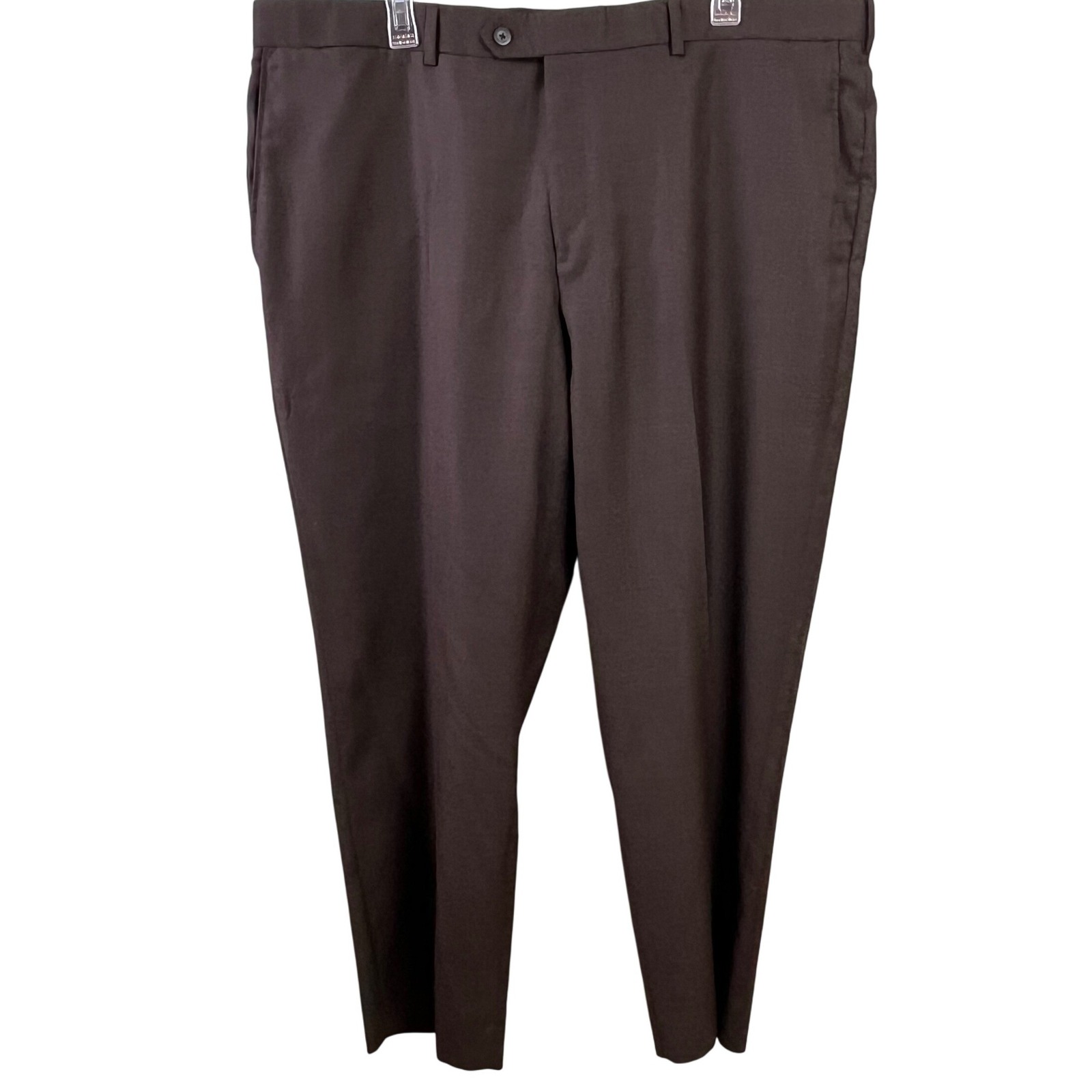 Coppley 1883 Brown Wool Dress Slacks Flat Front Trousers Canada 42x28